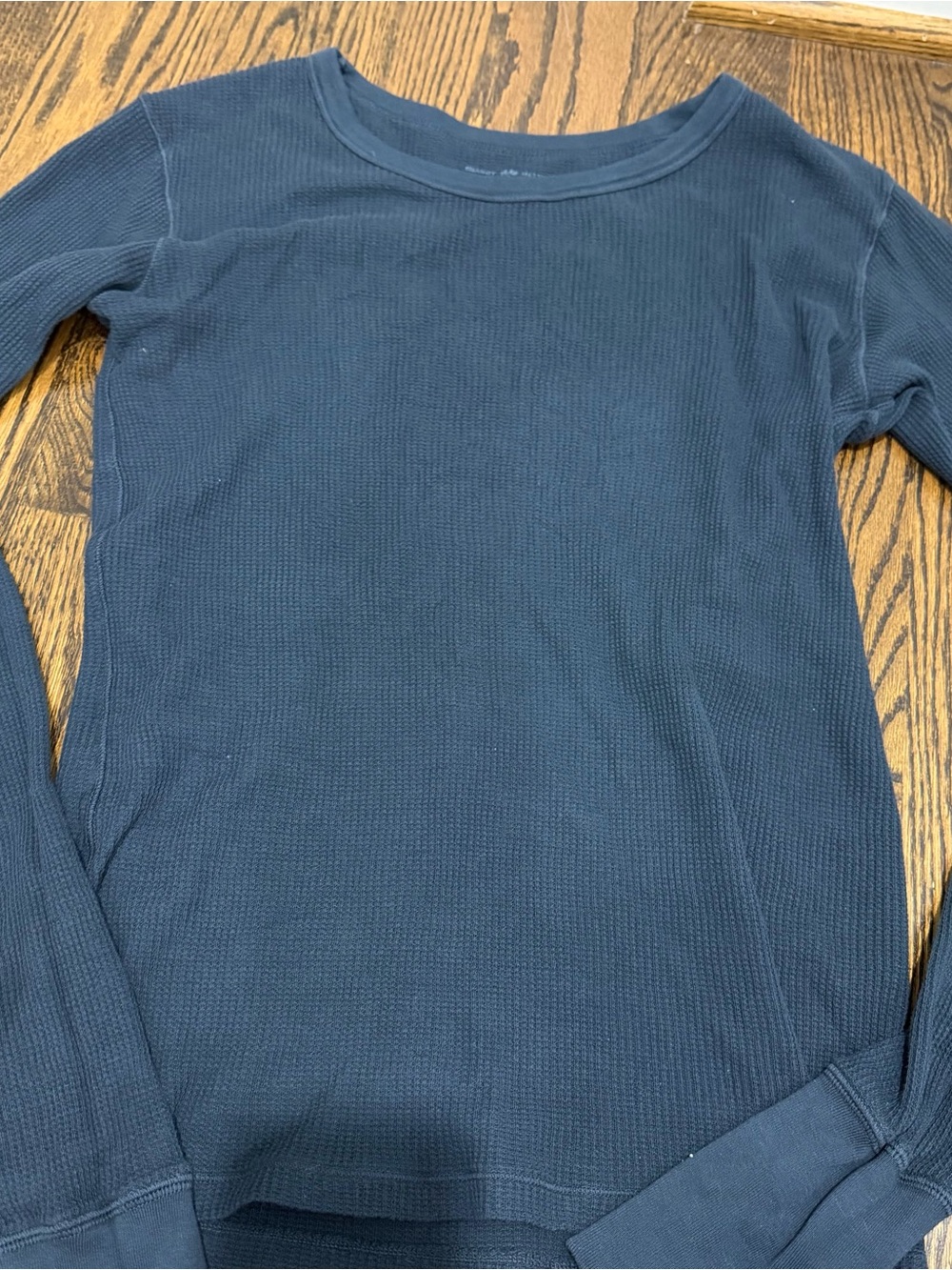 Brandy Melville Navy Blue Waffle Long Sleeve Shirt